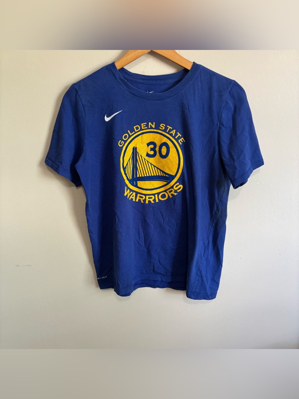 Nike Warriors Stephen Curry #30 Dri-FIT Blue Tee Youth L